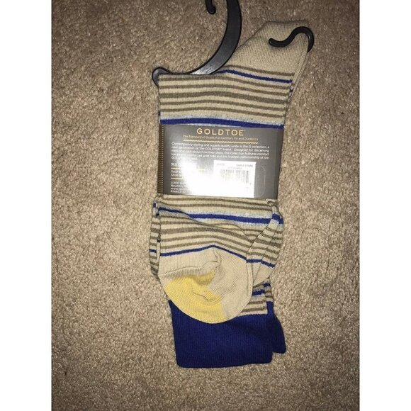 GOLD Toe Men's Striped Dress Socks - Picture 5 of 9